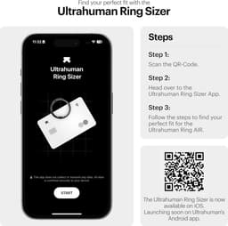 ULTRAHUMAN Ring AIR – Smart Ring | Geen maandabonnement | Bepaal eerst de juiste maat met de Sizing Kit | Slaaptracker - Hartslagmeter - Fitnesstracker – Air Silver – Size 7 — thumbnail 2