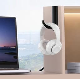 Koptelefoon Houder | Headset Houder | Standaard | Monitor Houder | Zelfklevend | ZWART — thumbnail 5