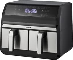 Inventum GF800HLD Dubbele Airfryer XXL - 8L - Dual Cook - Grill- & roosterfunctie - 8 programma's - 80-200 °C - PFAS-vrij - Tot 6 personen - Zwart/RVS — thumbnail 9