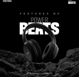 Voltma PowerBeats Koptelefoon - Headset met microfoon en IPX5 waterdicht - 80 uur Speeltijd - Headphone Bluetooth 5.2 - 27dB Active Noise Cancelling ANC - Hoofdtelefoon Draadloos - Multipoint Pairing - On-ear - Comfortabele Wireless Earphones — thumbnail 2