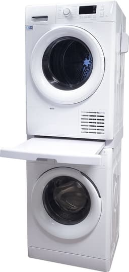 Universeel - Stapelkit voor wasmachine en droger - Met werkblad en spanband - Wit — thumbnail 2