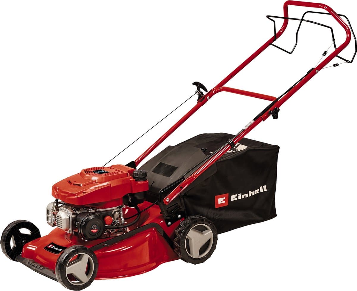 Einhell Benzine Grasmaaier GC-PM 46/5 S - 132 cm³ - 2 kW - 4-takt - Maaibreedte: 46 cm - Aanbevolen gazonoppervlakte: tot 1400 m² - 65 L opvangbak - Maaihoogte: 25-80 mm — afbeelding 1