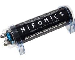 HiFonics HFC1000 - Autoversterker - Condensator 1 Farad - Power capacitor - Stroom buffer 1.0 Farad - Elco - met Volt meter