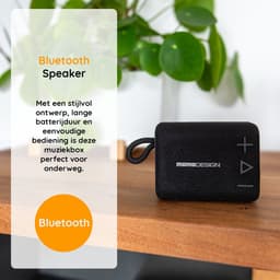 Momo Design Bluetooth Speaker - Draadloze speaker - Muziekbox Draadloos - Draagbaar - 10 m bereik - Tot 20 uur batterijduur - Vermogen 5W - Inclusief batterij en Type-C-oplaadkabel - Zwart — thumbnail 2