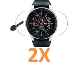 Screenprotector Geschikt voor: Samsung Galaxy Watch / Gear S3 - 46mm - Tempered Glass Screen Protector van gehard glas - 9H hardheid - bubbelvrij - 2 stuks