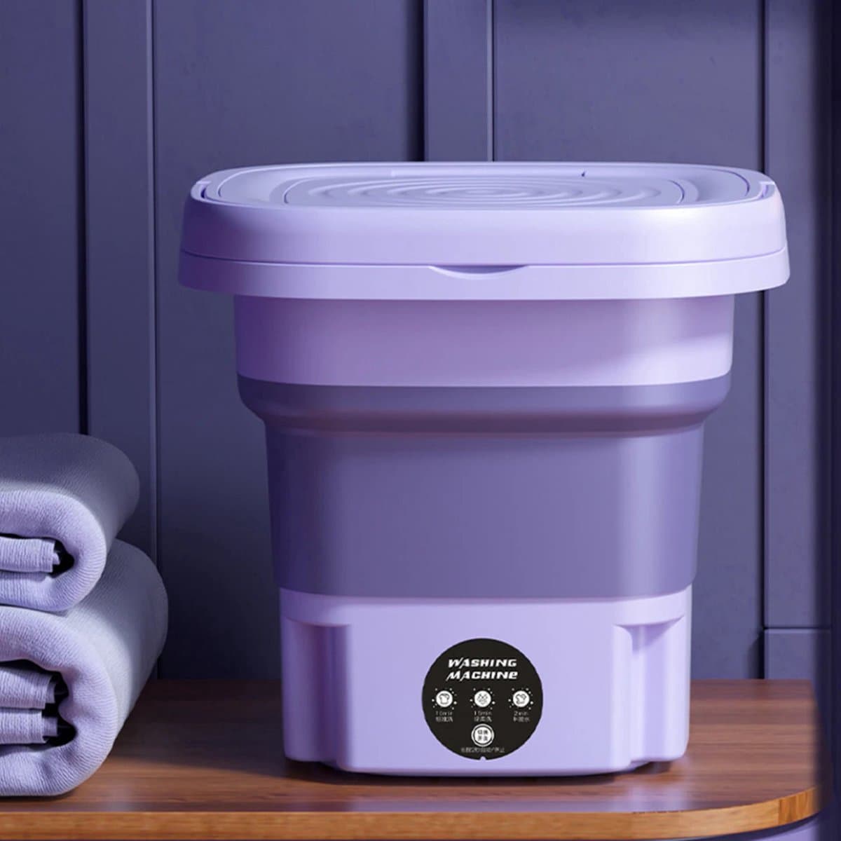Mini Wasmachine - Compact - Energiezuinig - Opvouwbaar - 8L - Ideaal voor Studenten & camping — afbeelding 1