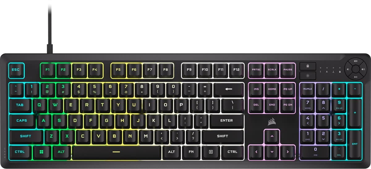 Corsair K55 Core Gaming Keyboard - Membraan - RGB - US Qwerty - Zwart — afbeelding 1