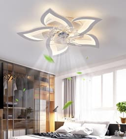 Lichtendirect-Plafondventilator met verlichting - Smart Lamp - Dimbaar- 6 Standen Ventilator – Plafonniere- Keuken Lamp – Woonkamer lamp- Afstandsbediening- APP functie — thumbnail 1