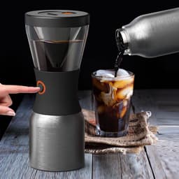 Asobu Cold Brew Koffiezetapparaat - 1L - RVS & Kunststof - Zwart — thumbnail 5
