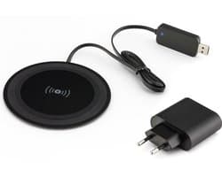Caliber Draadloze Oplader - Wireless Charger - Inclusief kabel en Adapter - QC 3.0 Snellader - Geschikt voor Smartphone - Zwart (PSQ10C-B)