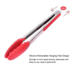 Let op type!! 12 inch siliconen non-slip voedsel brood barbecue BBQ clip Tang keuken gereedschap (rood) — thumbnail 3