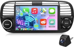 Cestovet Autoradio - Geschikt voor Fiat 500 2007 t/m 2015 - Apple CarPlay & Android Auto (Draadloos ) - Android 15 - 2+64GB - GPS, Wifi, Bluetooth, SWC - Achteruitrijcamera — thumbnail 1