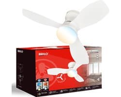 BRILONER Lufito - Plafondventilator met verlichting - LED plafondlamp met ventilator - ventilator lamp zomer- en wintermodus - dimbaar - CCT - Ø60 - wit — afbeelding 1