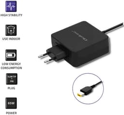 Qoltec 51766 netvoeding & inverter Binnen 65 W Zwart — thumbnail 4