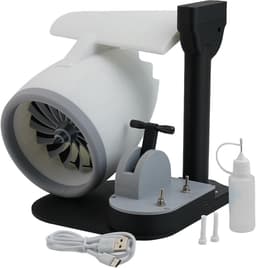 Draagbare turboventilator - Mini jet fan - Modelbouw projecten - Instelbare luchtstroom - 20x20x22cm - Blauw licht — thumbnail 4