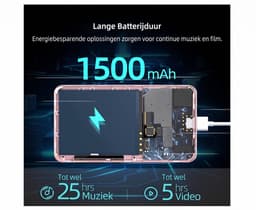 80GB MP3-speler met Bluetooth en Wifi - 4 Inch Touchscreen MP4-speler - Draagbare HiFi Audiospeler met Luidspreker - Geschikt voor Spotify & Luisterboeken - roze wit — thumbnail 5