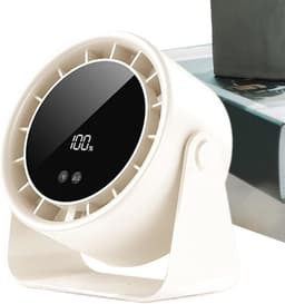Stille Bureaubladventilator - Draagbare Ventilator - Persoonlijke Verkoeling - 100 Snelheidsniveaus - 17x17x9 cm - Wit — thumbnail 1
