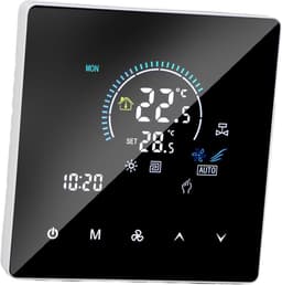 Slimme Thermostaat - Verwarmingsregelaar App Bediening - Energie Besparen - Kinderslot Functie - VA LCD Display - Zwart — thumbnail 3