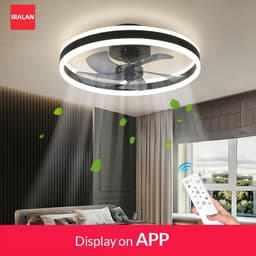 IRALAN Plafondkroonluchter - Smart App + afstandsbediening - Dimbaar - Airco - Ventilator - Stil - Lamp - Plafondlamp — thumbnail 1