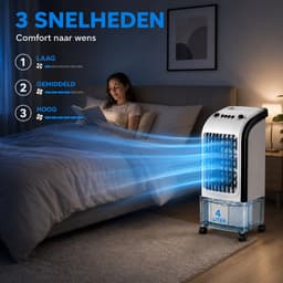 Innovastore Draagbare Luchtkoeler - 3-1 luchtkoeler - Verstuiver ventilator - Verdampingskoeler - 65 W - 4 liter - 28x28x58cm — thumbnail 3