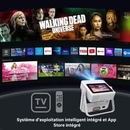 Beamer 4K Smart Mini Projector - WiFi 6 & Bluetooth - Full HD 1080P - Auto Focus & Keystone Correctie - Draagbaar — thumbnail 4