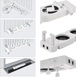 Radiator ventilator set van 2 stil met temperatuursensor voor betere warmteverdeling en energiebesparing 36 m³/h — thumbnail 2