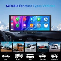 Dashcam – Auto Camera – Multimediasysteem – Recorder – Achteruitrijcamera – 10,26 Inch IPS Touchscreen – 4K Voorcamera & 1080p Achtercamera – Draadloze CarPlay & Android Auto – 64GB Geheugenkaart — thumbnail 5