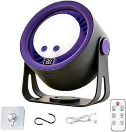 Bureauventilator - Ventilator met lamp - Comfort Binnen - 2-in-1 Draagbaar - 16 cm Hoog - Wit — thumbnail 5
