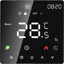 Slimme Thermostaat - Programmeerbare Regelaar - Energie Besparen - Nauwkeurige Vloerverwarming - 86x86x41mm - Wit — thumbnail 1