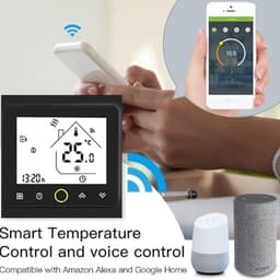 Slimme Thermostaat - Temperatuurregelaar WiFi - Verwarming Regelen - App en Spraakbesturing - 11 x 10 x 6 cm - Zwart — thumbnail 3