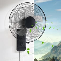 Wandventilator - Zonneventilator - Ruimte Koelen - Solar Aangedreven - 43 cm - Zwart — thumbnail 3