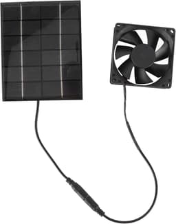 Zonnepaneel Afzuigventilator - Zonneventilator Kas - Ventilatie Verbeteren - Dubbel Metalen Beschermnet - 13.5 x 11 cm - Zwart — thumbnail 4