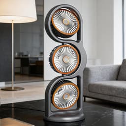 Tafelventilator - Bureauventilator Persoonlijke ventilator - Persoonlijke koeling - 360 graden draaibaar - 155 x 155 x 455 cm - Grijs — thumbnail 5
