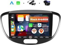 Boscer 2 Din Autoradio - Geschikt voor Hyundai i10 2008-2013 - Draadloos Apple CarPlay & Android Auto - Vernieuwd Bedieningspaneel - 9 Inch HD Touchscreen - Android 15 - 4+64GB - GPS - WiFi, Bluetooth & USB - Achteruitrijcamera & Microfoon — thumbnail 1