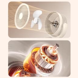 Persoonlijke Ventilator - Wandventilator Tafelventilator - Ruimte Verfrissen - Zes Snelheden - 21B x 12D x 12H cm - Beige — thumbnail 3