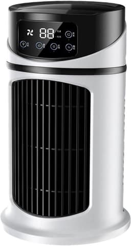 Draagbare Air Cooler - Kleine Ventilator - Persoonlijke Verkoeling - Met Sfeerverlichting - 16.5 cm - Wit — thumbnail 1