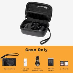 Cameratas geschikt geschikt voor Canon G7X Mark III/II, SX740 HS, Sony ZV-1F, Ricoh GR III, Panasonic Lumix TZ99, Kodak WPZ2 en andere camera's. Digitale cameratas - zwart. — thumbnail 3