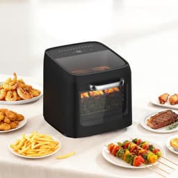 Thuys - Airfryer XXL 12 Liter – Heteluchtfriteuse Oven – 12 Programma’s – 3 Niveaus – 1800W – Kijkvenster & Binnenverlichting – Zwart — thumbnail 4
