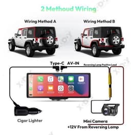 Dashcam Spiegel - Navigatiesysteem Auto - Dashcam voor auto - GPS Navigatie - Draadloze - 4K DVR - Bluetooth Audio - ADAS Systeem - 10.26" - Achteruitrijcamera - 64TF — thumbnail 1