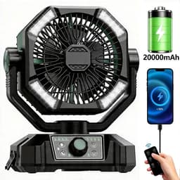 uJOY Ventilator - 8 instelbare ventilatorsnelheden - Automatische oscillatie - Powerbankfunctie - 4 LED-lampen - Kleur groen — thumbnail 1