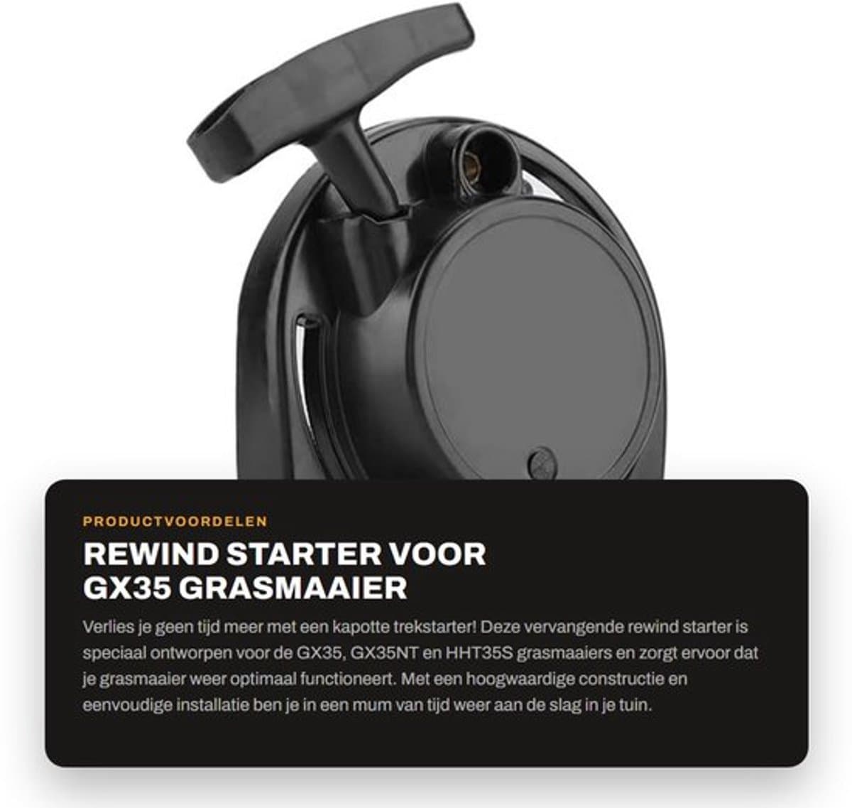 Startkoord vervangingsonderdeel - Geschikt voor GX35 - GX35NT - HHT35S - Grasmaaier - Eenvoudig te gebruiken - Directe vervanging - Startmechanisme — afbeelding 1