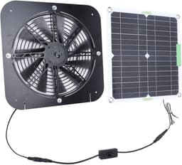 Zonnepaneel Ventilator - Luchtstroom Ventilatie - Efficiënte Ventilatie - 100W Zonne-energie - 13.5 Inch Fan - Zwart — thumbnail 1