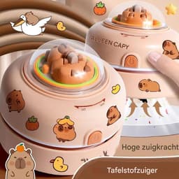 Mini Stofzuiger Bureau - Handig Opzetstuk - Snel Schoonmaken - Stil Werking - 8.5 cm Hoog - Capybara — thumbnail 4