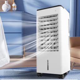 Draagbare Airco - Verdampingskoeler Ventilator - Persoonlijke Koelte - Grote Watertank - 12 Uur Timer - Wit — thumbnail 1