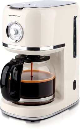 Emerio Retro Koffiezetapparaat met glazen kan - 1.5L - Anti drup - Warmhoudplaatje - Anti slip - Filterkoffie - CME-133280.1 Crème — thumbnail 1