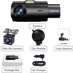 Auto Dashcam - Rijcamera Video - Veiligheid Onderweg - 3 Kanaals Opname - 3 inch Display - Zwart — thumbnail 4