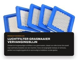 Dailygoods- Luchtfilter Hoogwaardige Vervangingsset - 5 Stuks - Eenvoudige Installatie - Geschikt voor 491588/491588S/399959 - Afmetingen 13,2 x 11,3 x 2 cm - Hoge Kwaliteit - Grasmaaierfilter