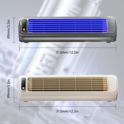 Luchtkoeler - Draagbare airconditioner - Persoonlijke Koeler - 3 in 1 mini Mobiele airco - Stille draagbare airconditioner met 3 snelheden - Bladloze verticale luchtcirculatie - Voor slaapkamer keuken en kantoor - Ruimtegrijsr — thumbnail 2