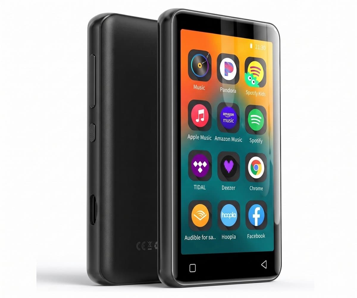MP3-speler met Bluetooth en Wifi 80GB - Kindvriendelijke Muziekspeler met Spotify (Kids), Audible & Ouderlijk Toezicht - 4 Inch Touchscreen - Zwart — afbeelding 1
