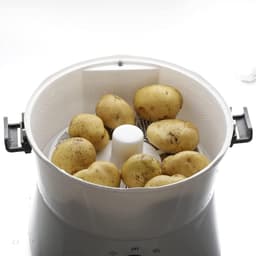 Elektrische Aardappelschilmachine - Keukenapparaat - Grote Hoeveelheden Schillen - Handsfree Werking - 1 Kg Capaciteit - Wit — thumbnail 4